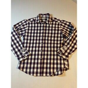 Monterey By Koret Women Small Long Sleeve Button‎ Up Shirt Maroon White Check